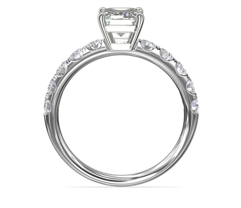 Riviera Pavé Diamond Engagement Ring in Platinum (5/8 ct. tw.) - Image 2