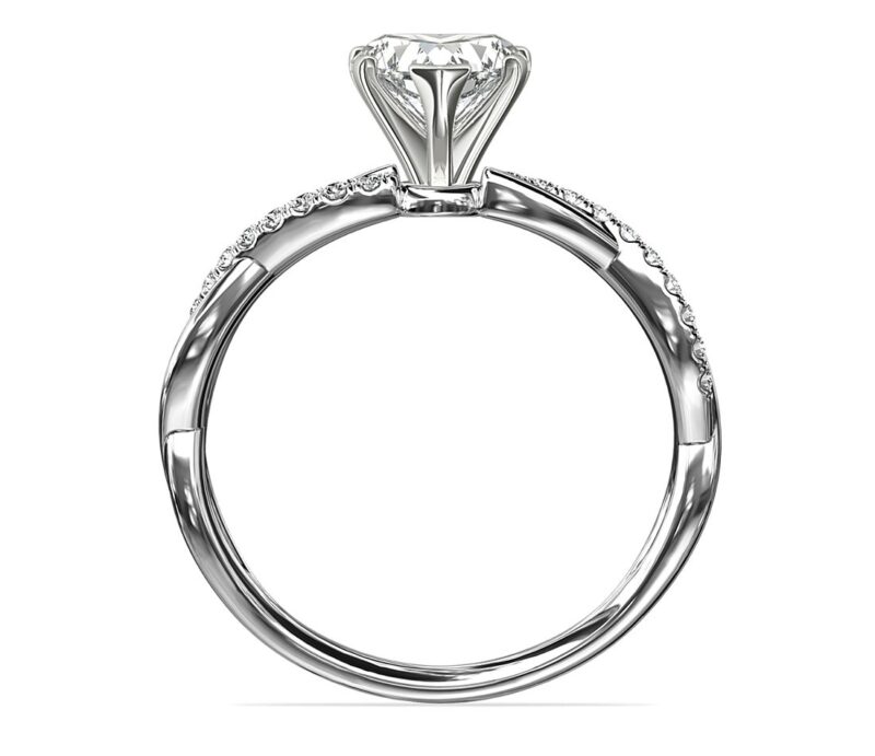 Petite Twist Diamond Engagement Ring in Platinum (1/10 ct. tw.) - Image 3