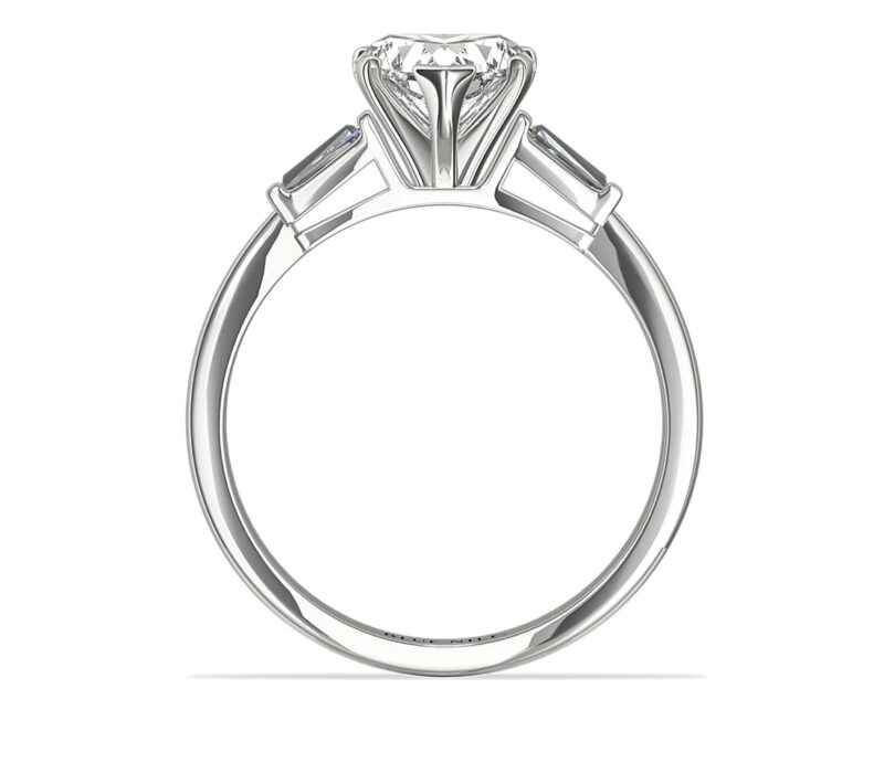 Tapered Baguette Diamond Engagement Ring in Platinum - Image 2