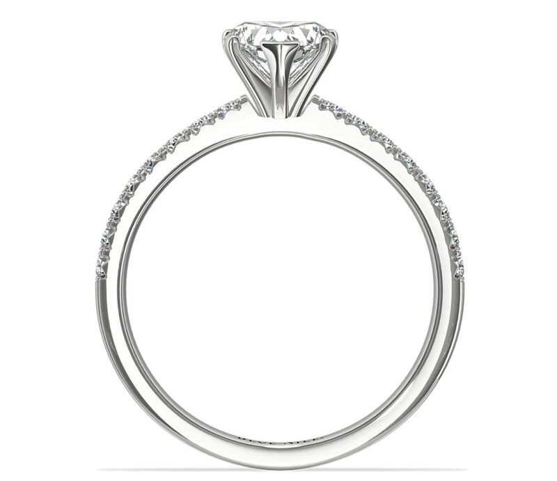 French Pavé Diamond Engagement Ring in Platinum (1/4 ct. tw.) - Image 3