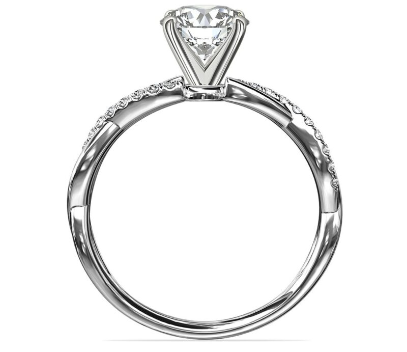 Petite Twist Diamond Engagement Ring in 14k White Gold (1/10 ct. tw.) - Image 3