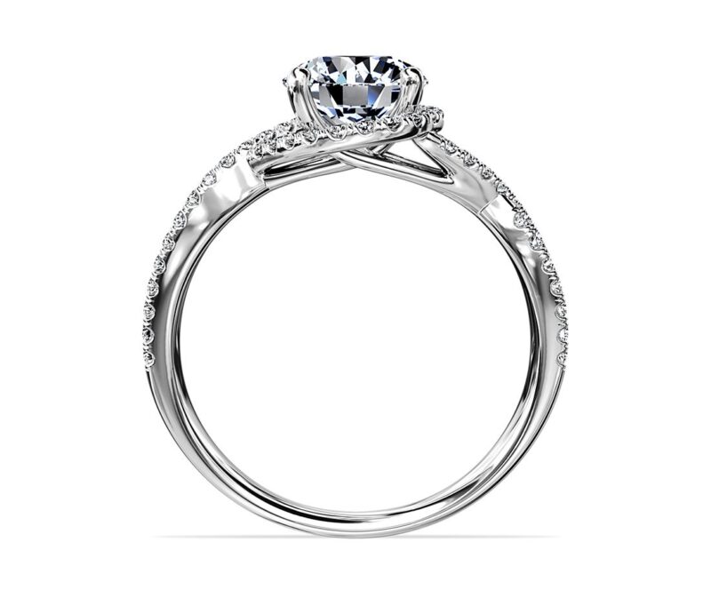 Twisted Halo Diamond Engagement Ring in 14k White Gold (1/3 ct. tw.) - Image 2