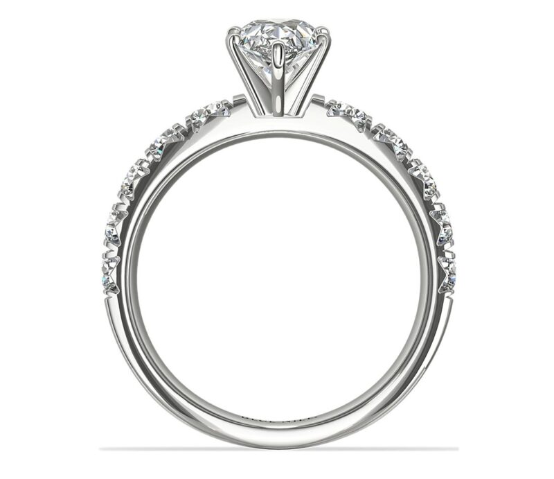 French Pavé Diamond Engagement Ring in Platinum (1 ct. tw.) - Image 2